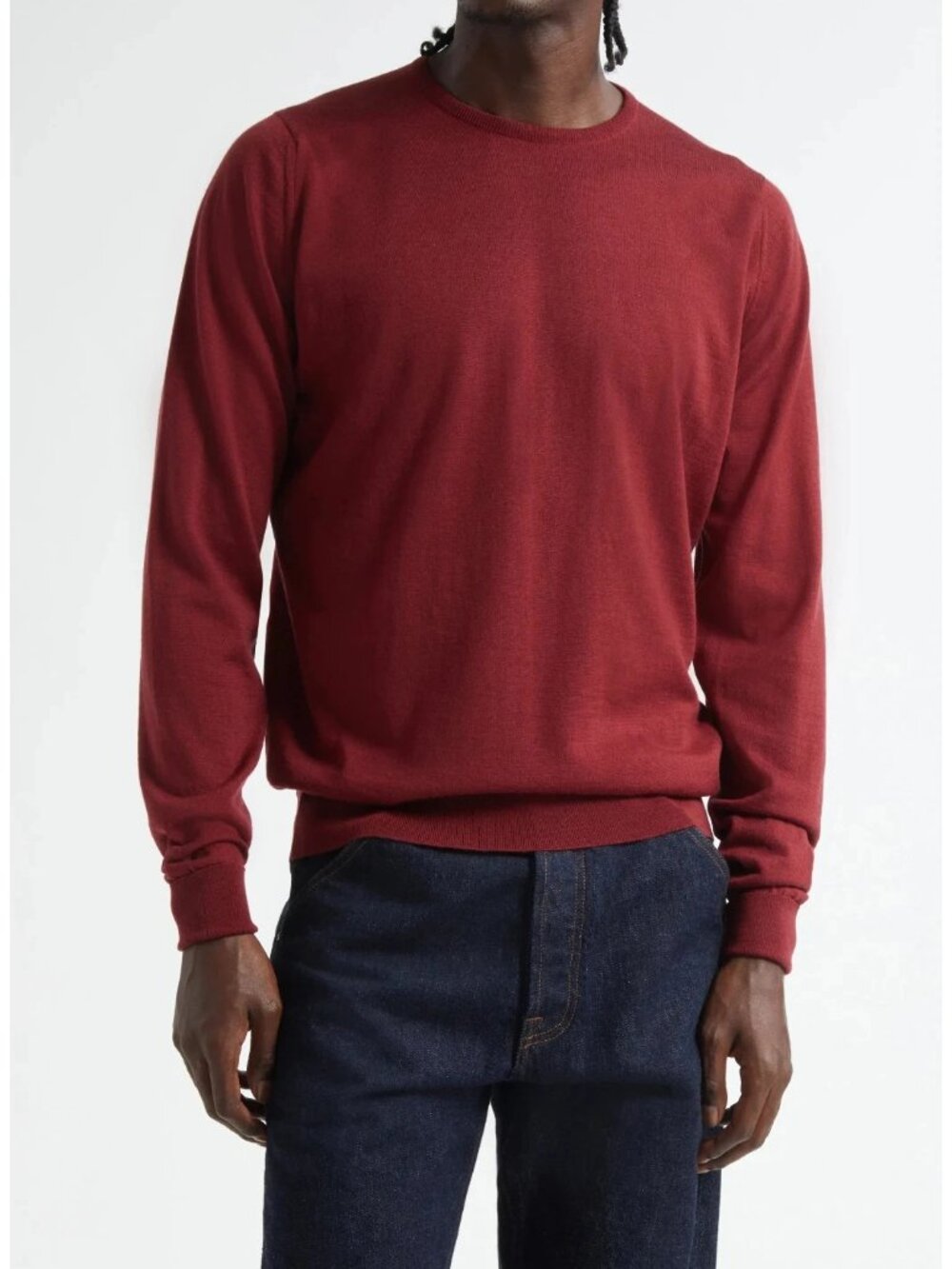 John Smedley Pure EXTRAFINE Merino Wool Sweater L - Made in England - Woolf Red